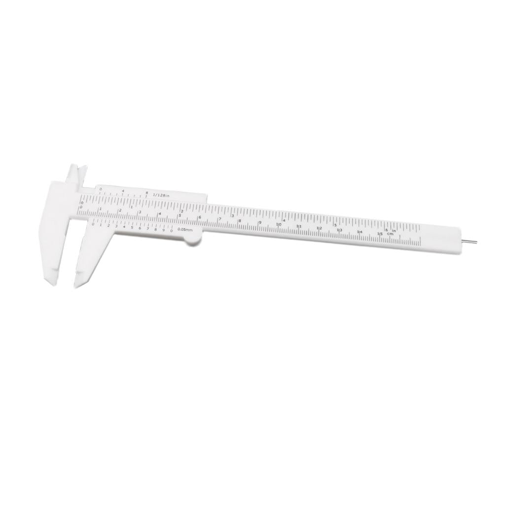 Plastic Vernier Scale Ruler Caliper Metric/ Imperial 0-150mm Reading White