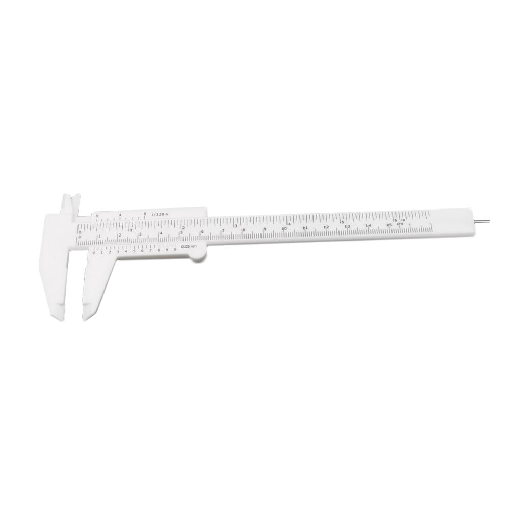 Plastic Vernier Scale Ruler Caliper Metric/ Imperial 0-150mm Reading White