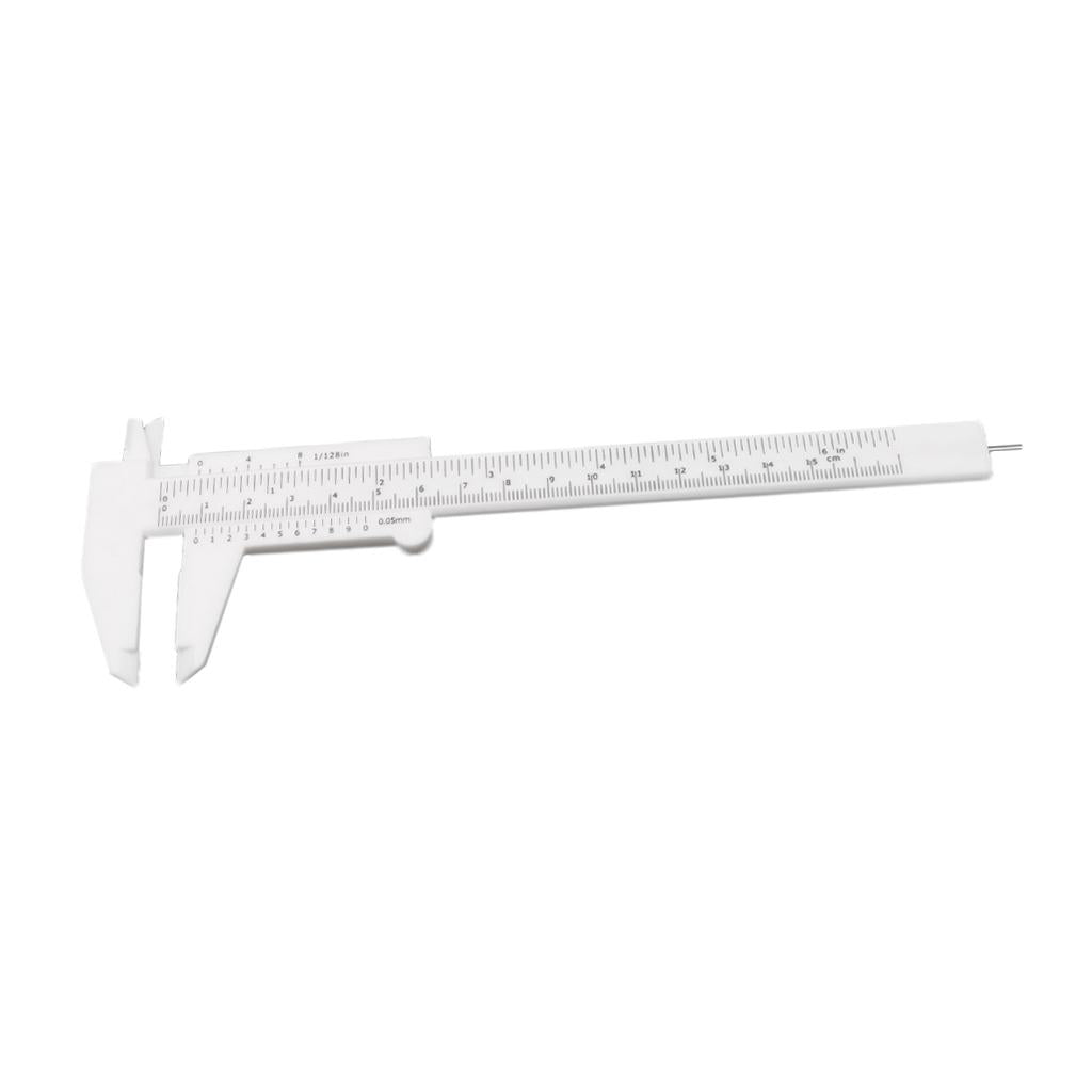 Plastic Vernier Scale Ruler Caliper Metric/ Imperial 0-150mm Reading White