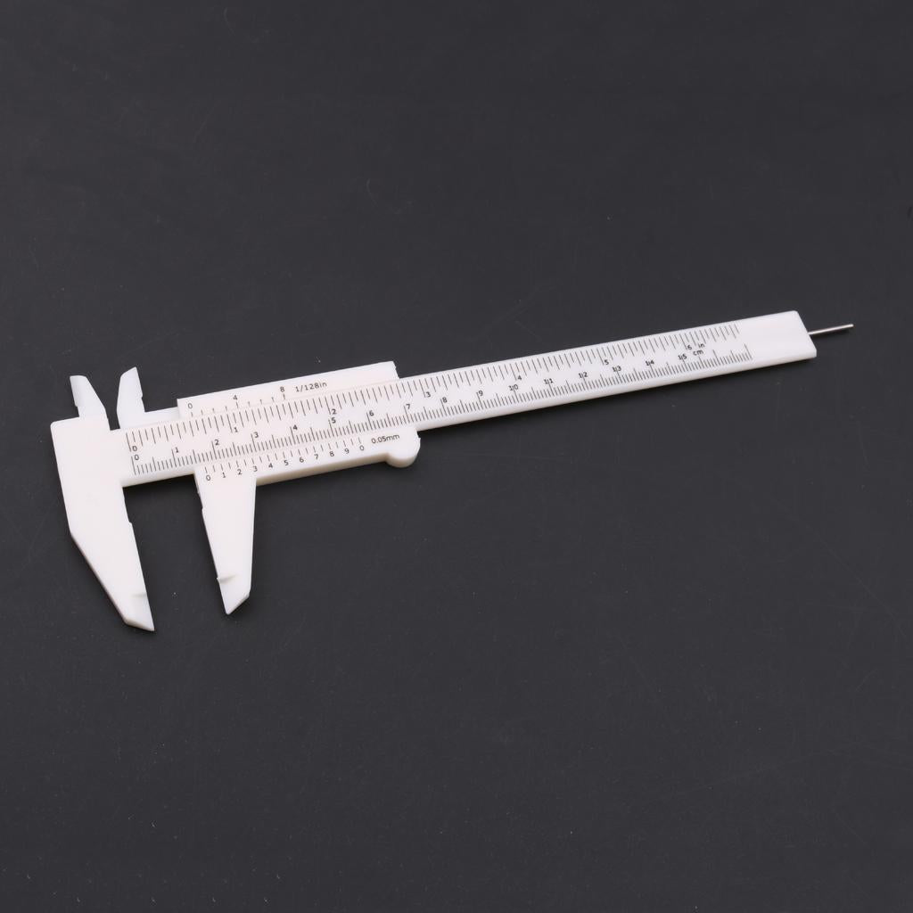 Plastic Vernier Scale Ruler Caliper Metric/ Imperial 0-150mm Reading White