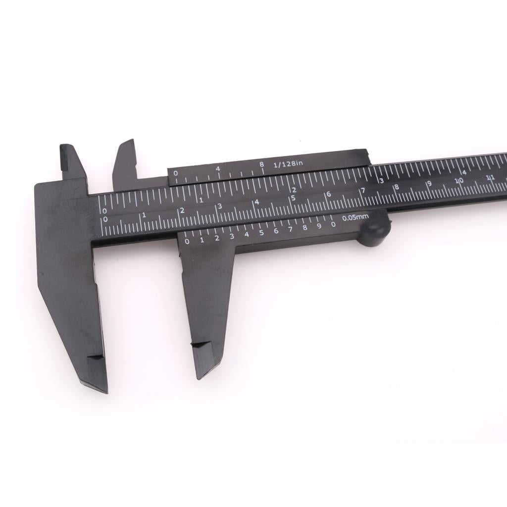 Plastic Vernier Scale Ruler Caliper Metric/ Imperial 0-150mm Reading Black