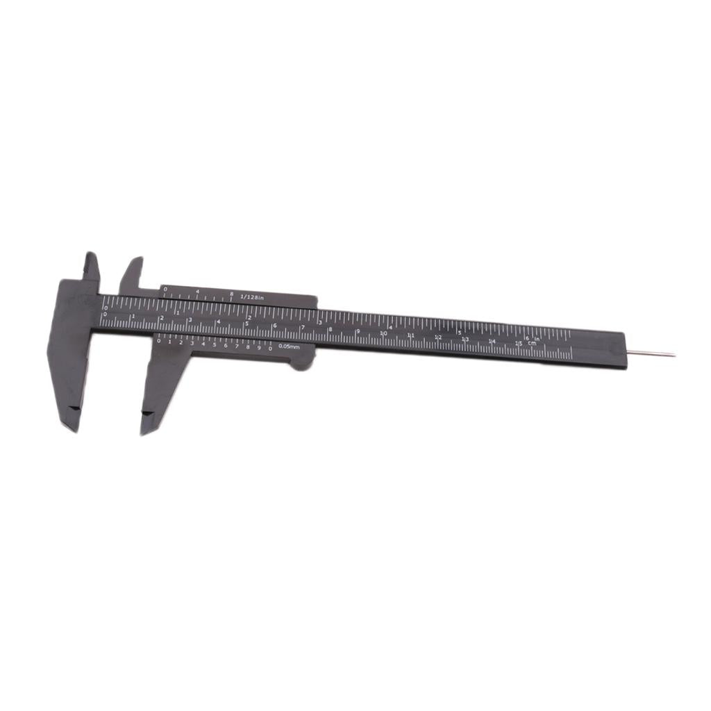 Plastic Vernier Scale Ruler Caliper Metric/ Imperial 0-150mm Reading Black