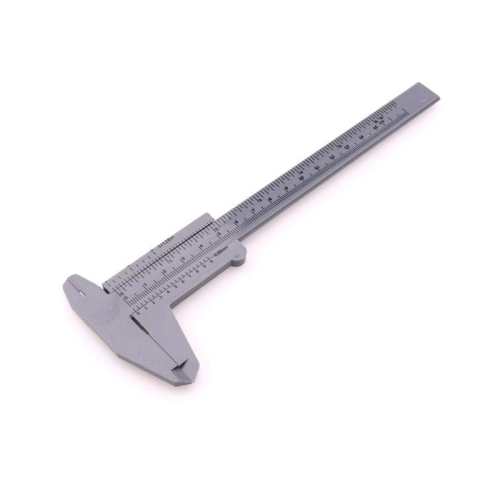 Plastic Vernier Scale Ruler Caliper Metric/ Imperial 0-150mm Reading Grey