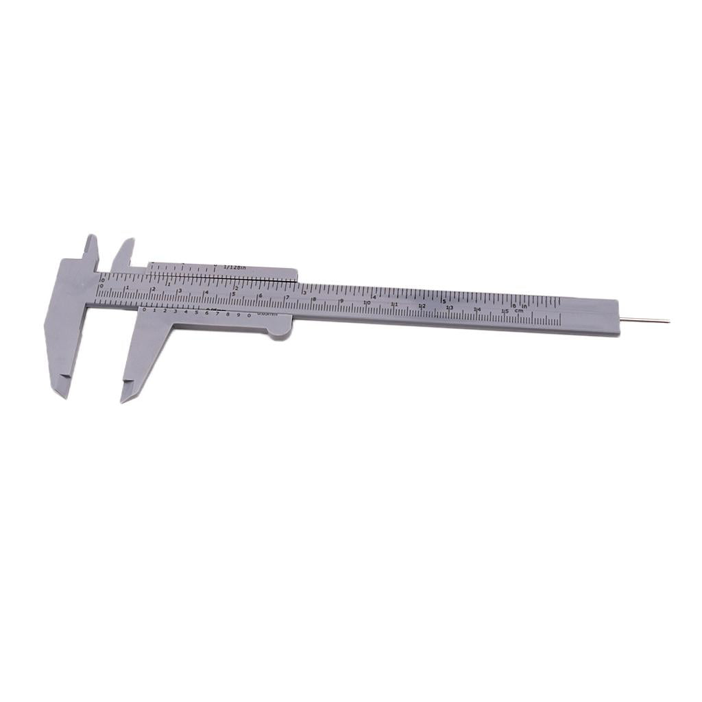 Plastic Vernier Scale Ruler Caliper Metric/ Imperial 0-150mm Reading Grey