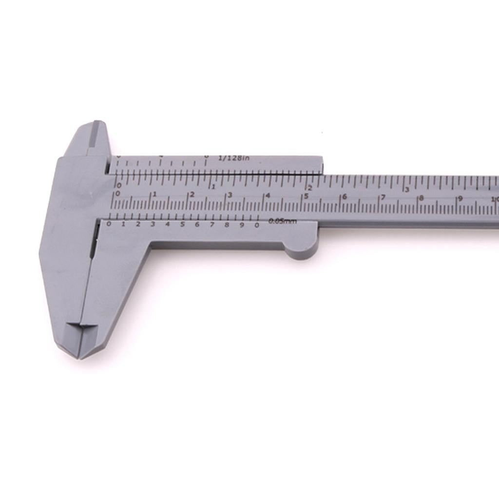 Plastic Vernier Scale Ruler Caliper Metric/ Imperial 0-150mm Reading Grey