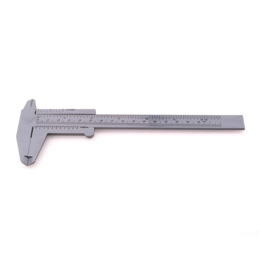 Plastic Vernier Scale Ruler Caliper Metric/ Imperial 0-150mm Reading Grey