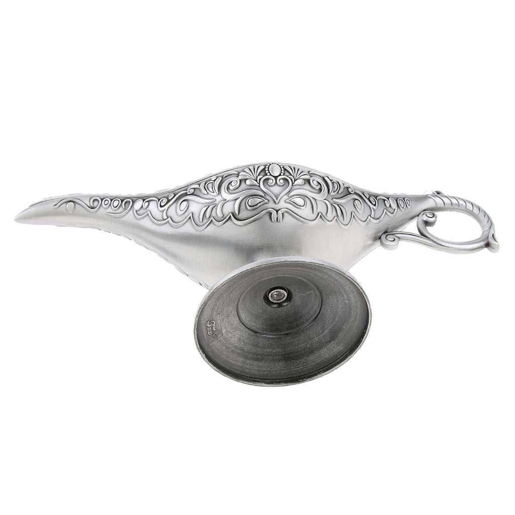 Aladdin Genie Light Lamp Jewelry Holder Home Decoration Gift Silver