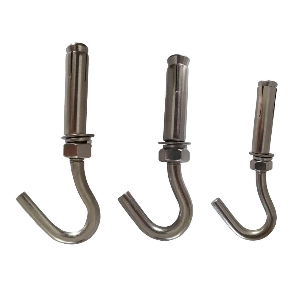 Stainless Steel 304 Open Cup Hook Expansion Bolts M12 For Concrete Wall, drilling hole diameter of 16mm