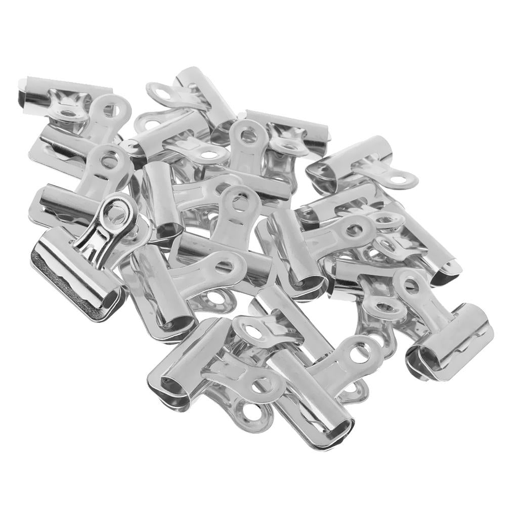 20 Pieces Metal Bulldog Clip Hinge Clips for Paper Bag Money Photo 32mm