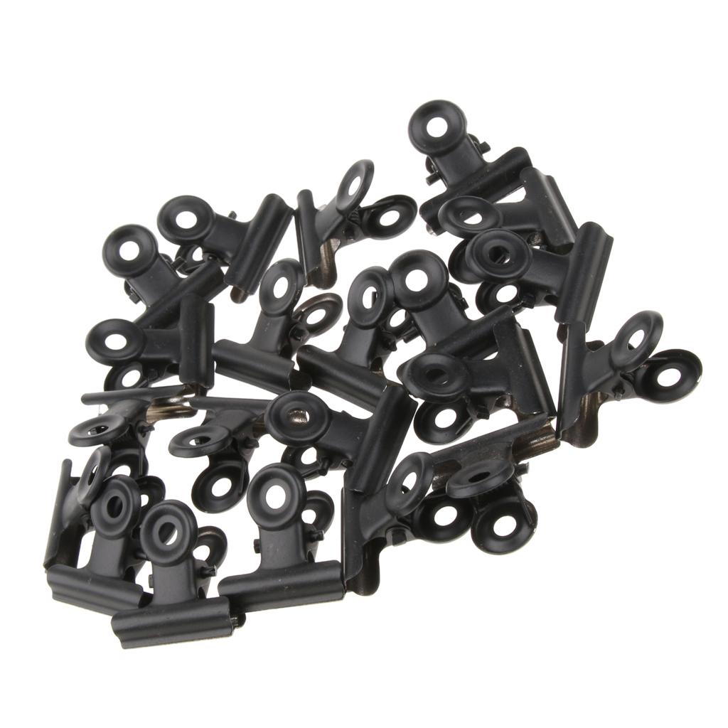 20 Pieces Metal Bulldog Clip Hinge Clips for Paper Bag Money Photo 75mm