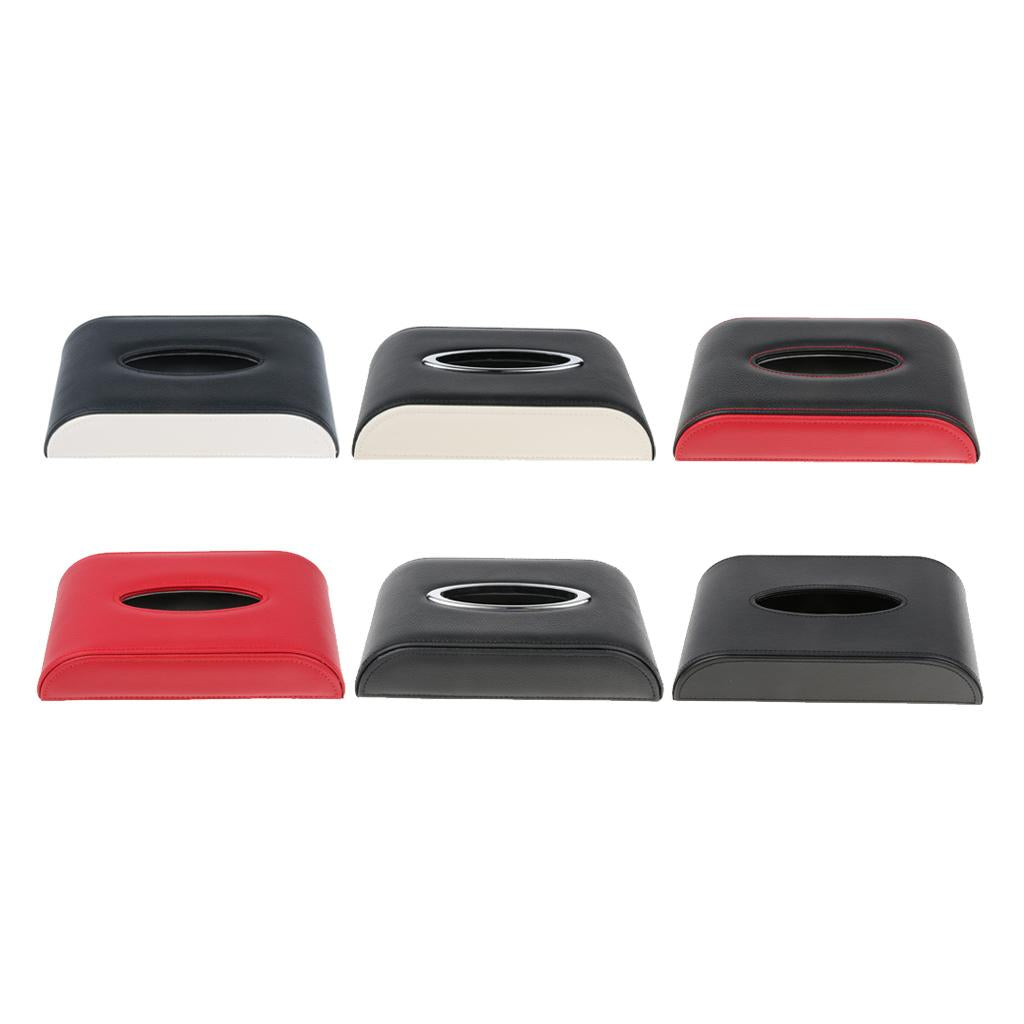 PU Leather Thin Tissue Box Cover Home Car Napkin Toilet Paper Holder Case A