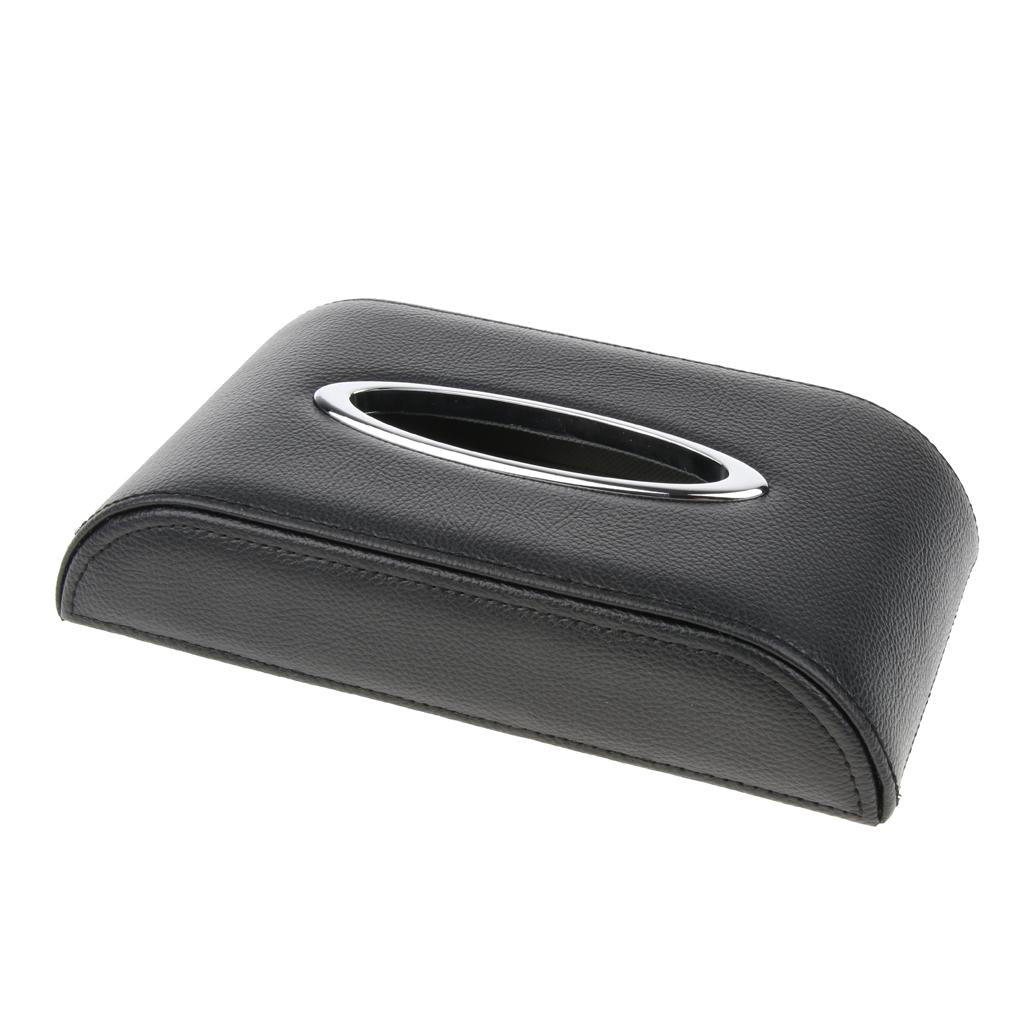 PU Leather Thin Tissue Box Cover Home Car Napkin Toilet Paper Holder Case E