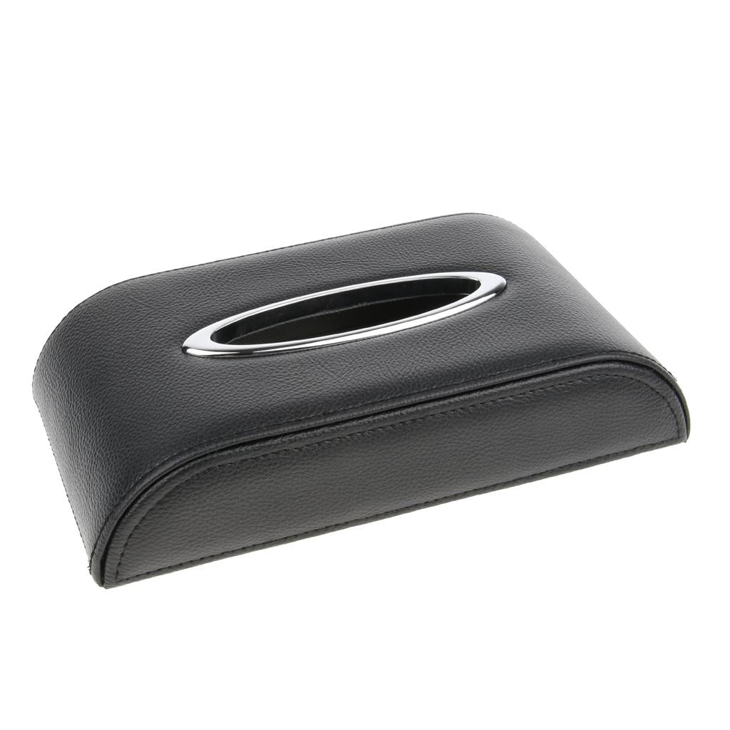 PU Leather Thin Tissue Box Cover Home Car Napkin Toilet Paper Holder Case E