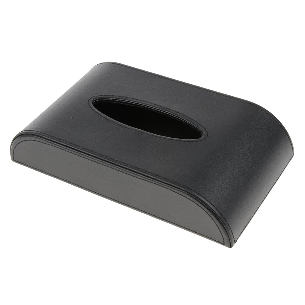 PU Leather Thin Tissue Box Cover Home Car Napkin Toilet Paper Holder Case F