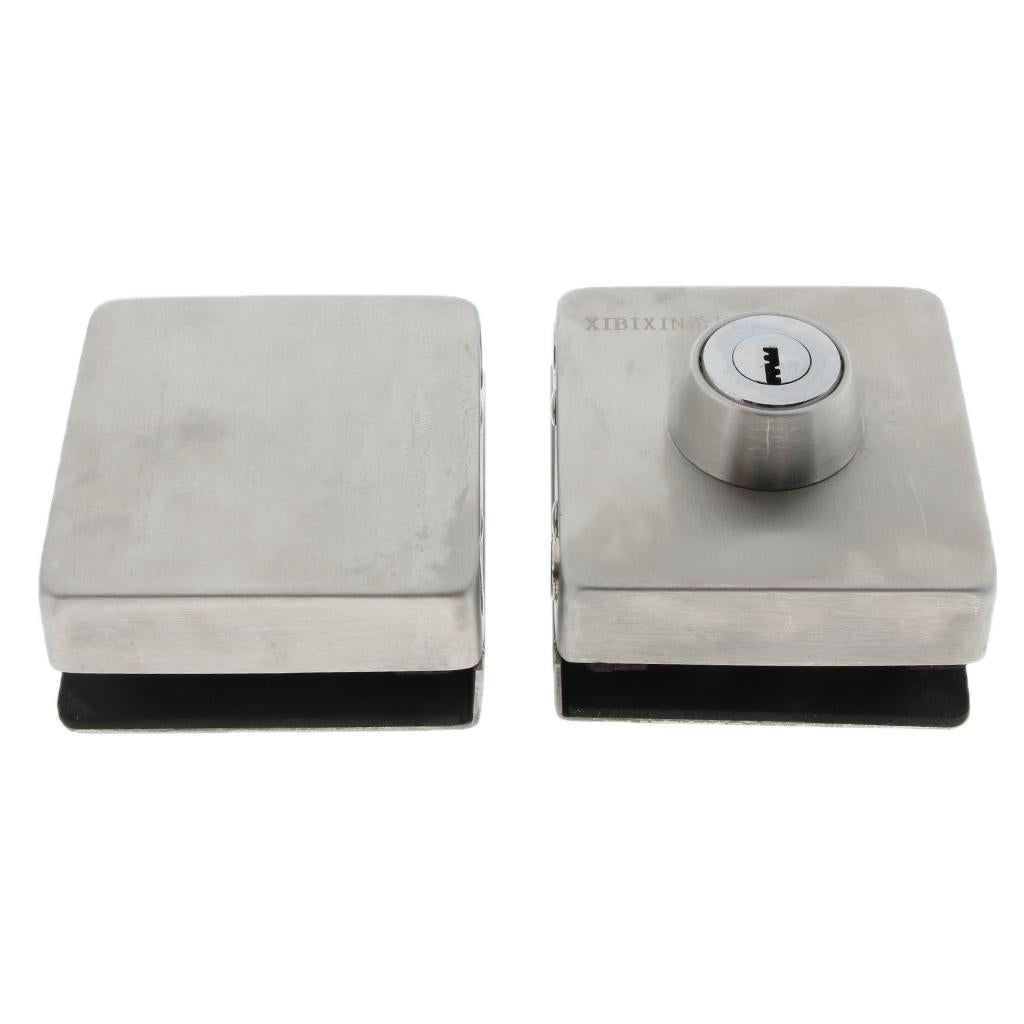 Stainless Steel Glass Double Door Sliding Door Lock No Punching Needed