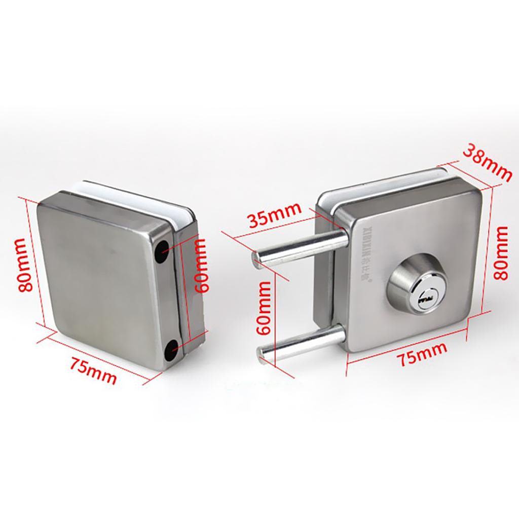 Stainless Steel Glass Double Door Sliding Door Lock No Punching Needed