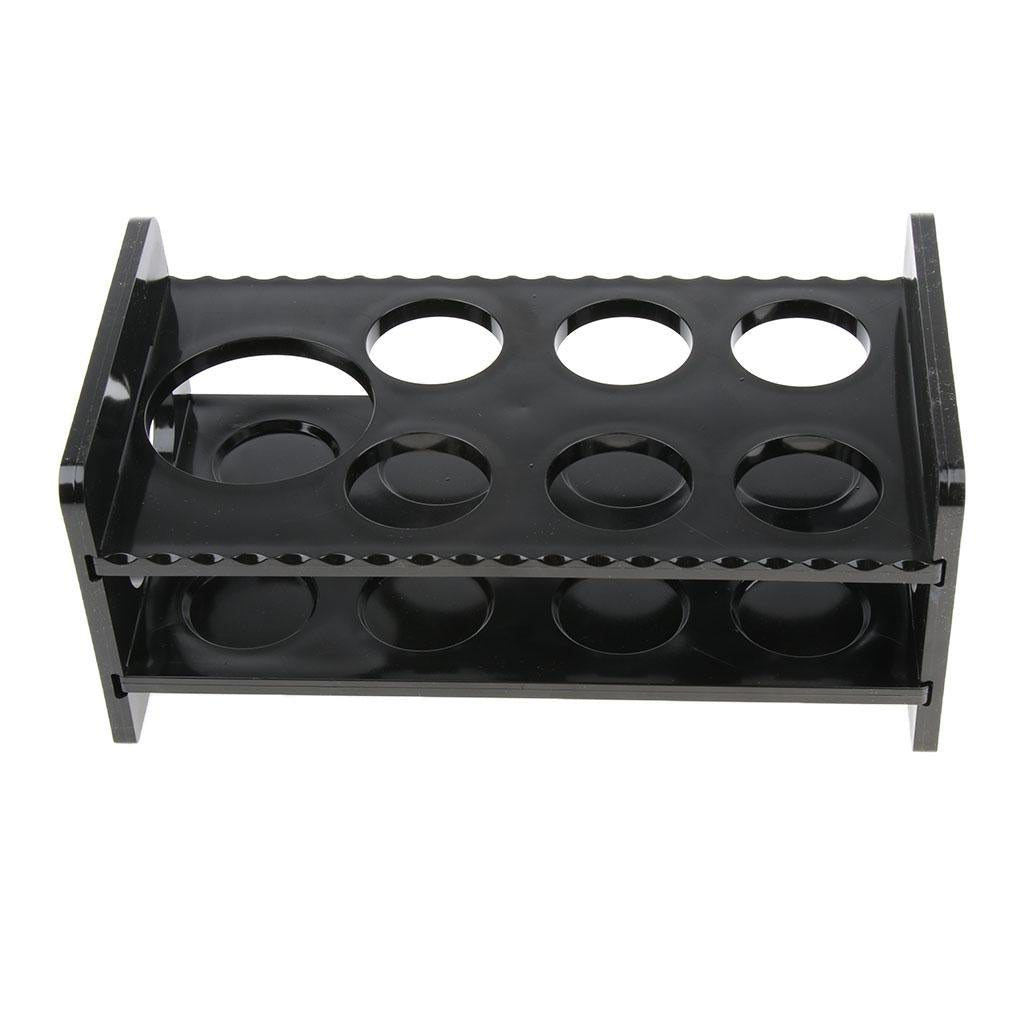 7-Hole Black Acrylic Shot Glass Holder Rack Barware Whisky Cup Serving Tray
