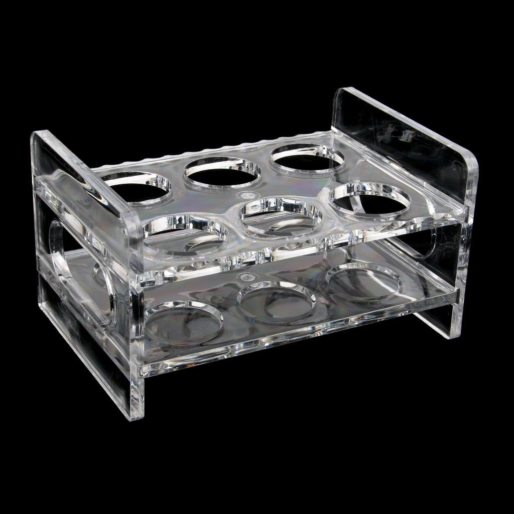6-Hole Clear Acrylic Shot Glass Holder Rack Barware Whisky Cup Serving Tray