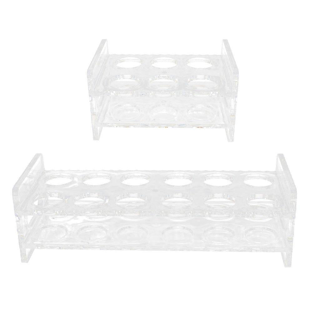 6-Hole Clear Acrylic Shot Glass Holder Rack Barware Whisky Cup Serving Tray