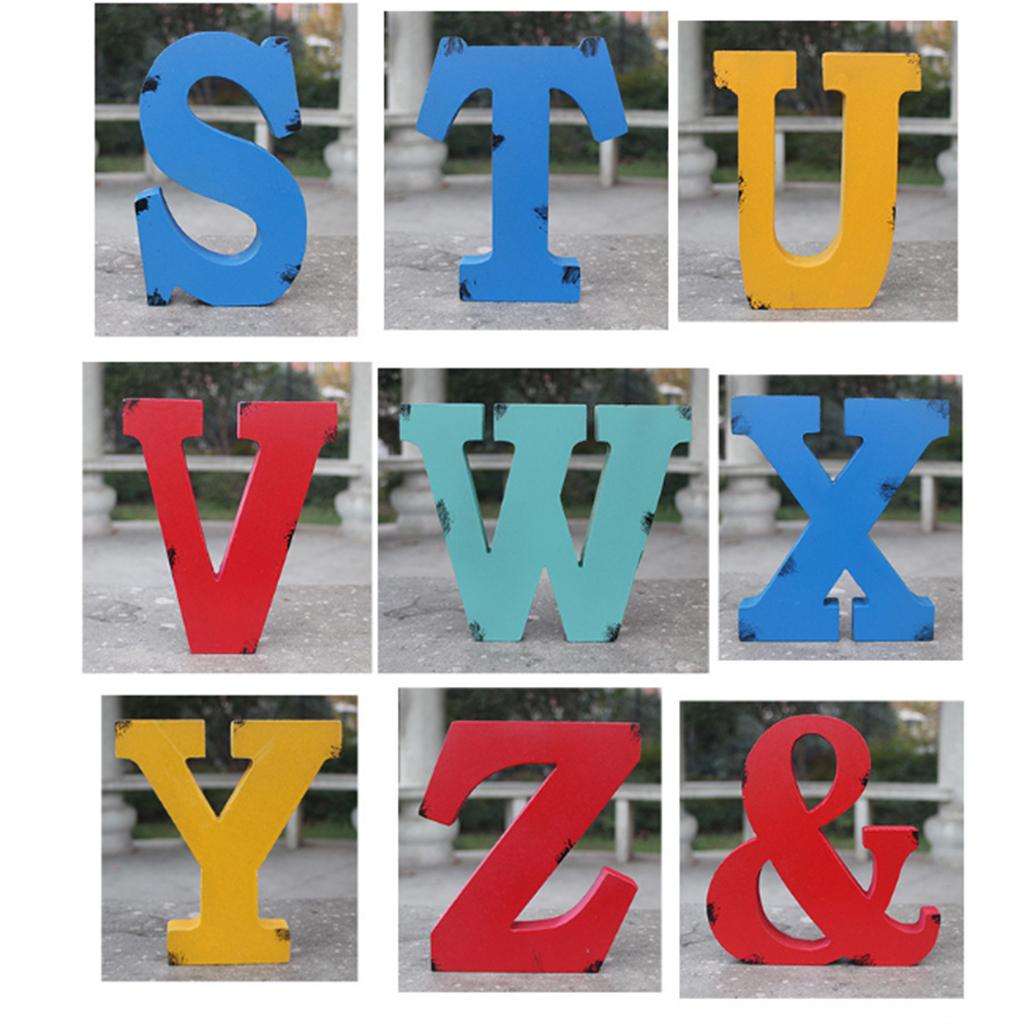 Wooden Alphabet Craft Letter Plaque Wall Hanging Wedding Decoration A