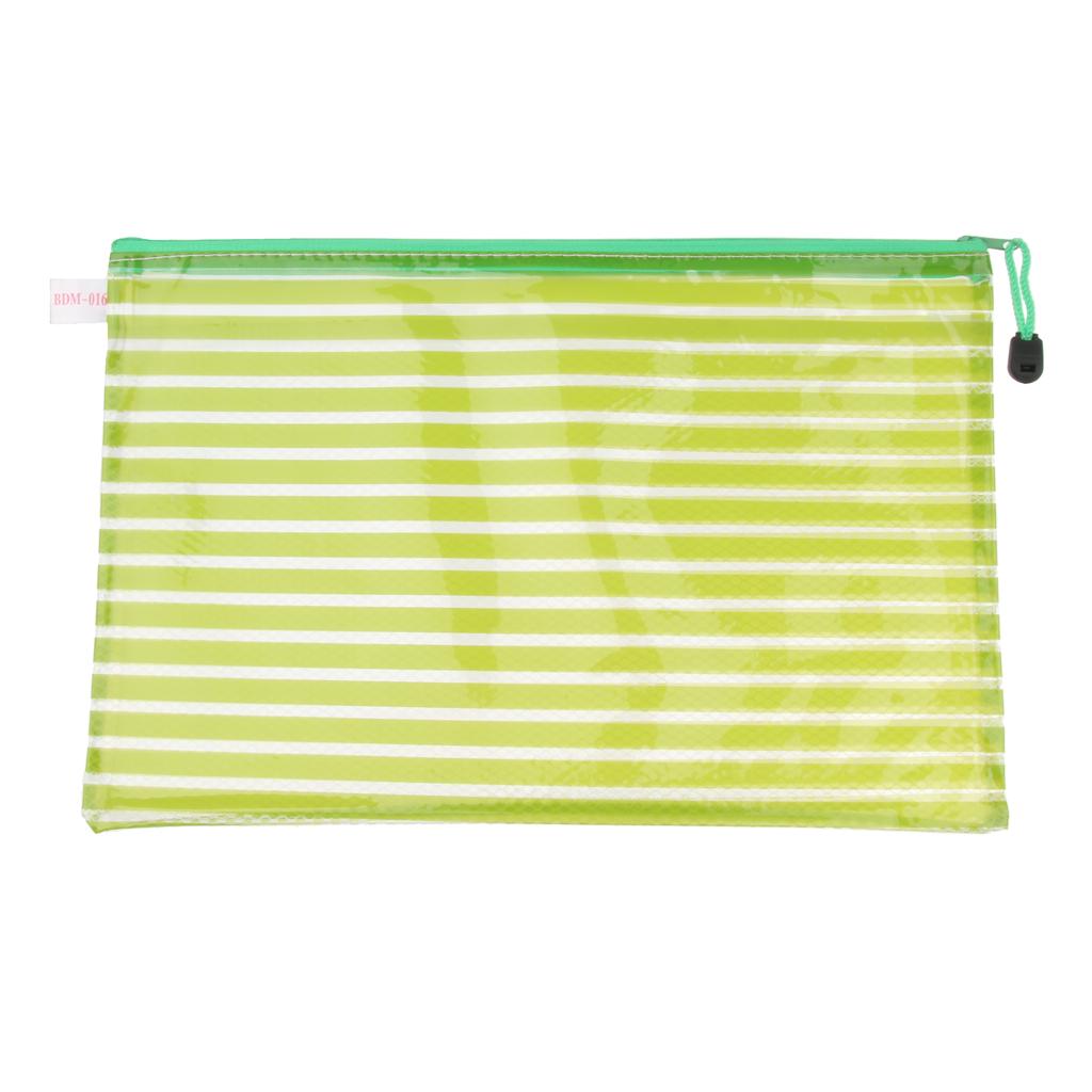 Waterproof A4 Mesh Document Bag Storage Pouch with Zipper Stationery  Green