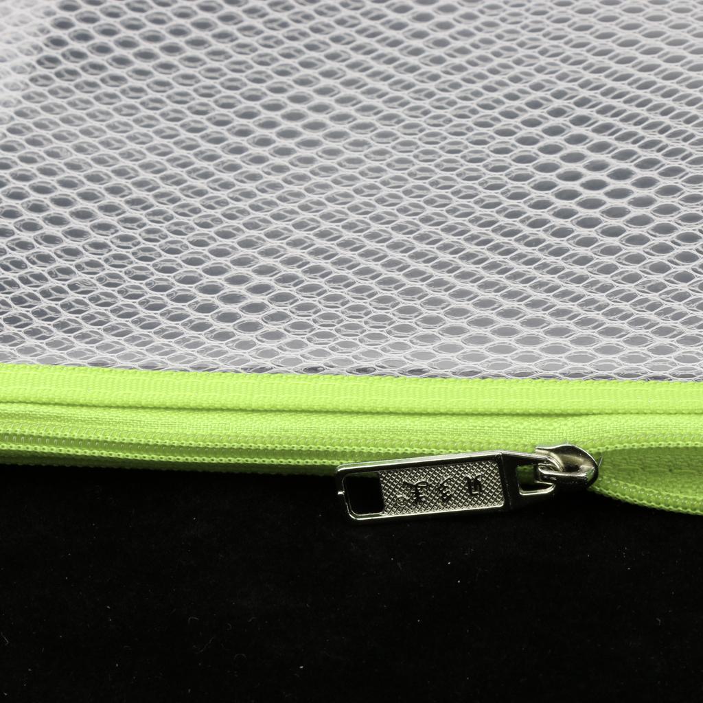 Waterproof Document File Mesh Zippered Bags School Office Supplies Green