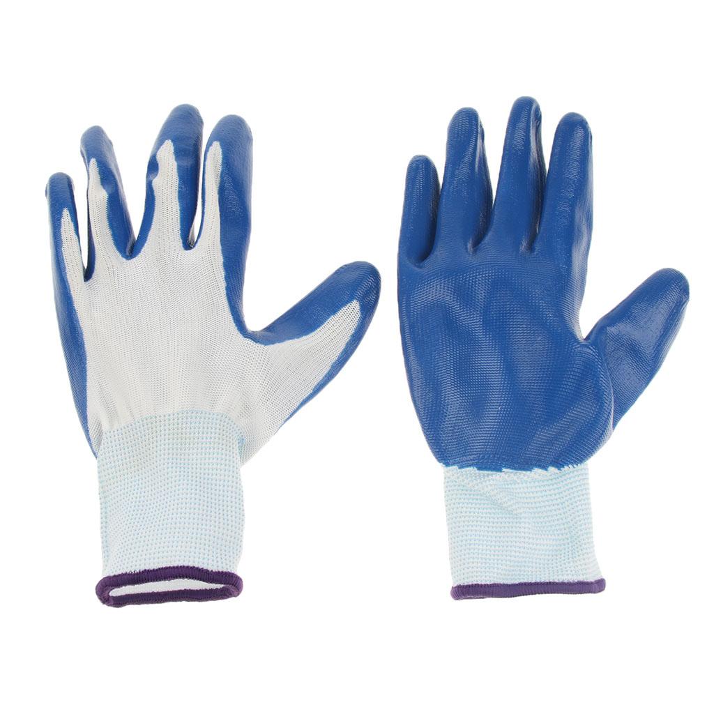 Latex Rubber Work Wear Safety Grip Gardening Builder Gloves 230mm Blue