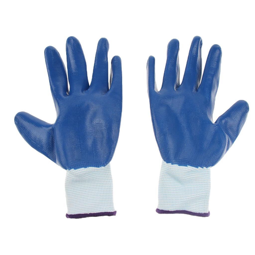 Latex Rubber Work Wear Safety Grip Gardening Builder Gloves 230mm Blue