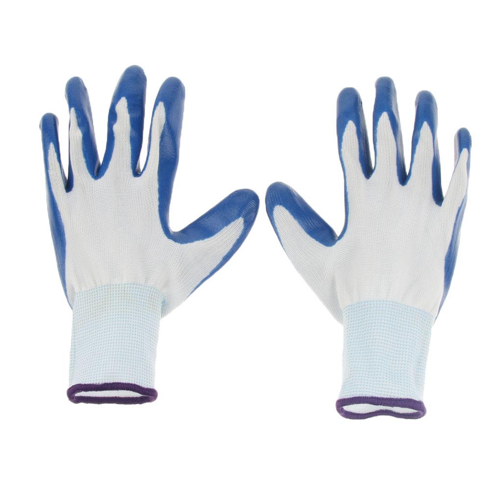 Latex Rubber Work Wear Safety Grip Gardening Builder Gloves 230mm Blue