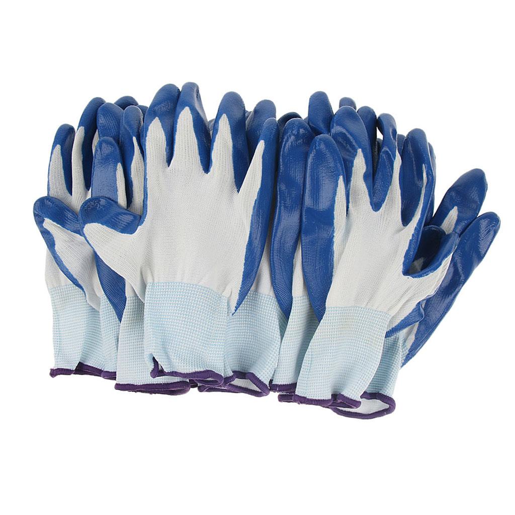 Latex Rubber Work Wear Safety Grip Gardening Builder Gloves 230mm Blue