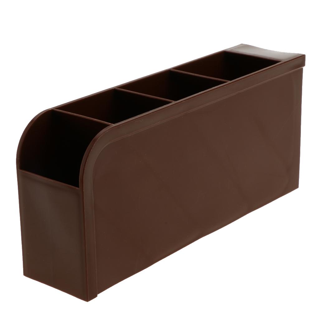 Pencil Organizer Stationery Storage Holder Racks Desk Office Supplies Brown