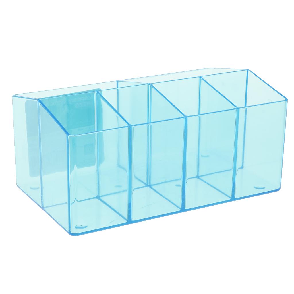 Plastic Cosmetic Organizer Makeup Case Jewelry Storage Holder Box Blue