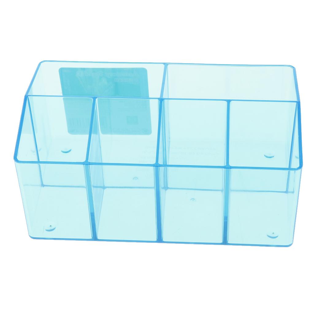 Plastic Cosmetic Organizer Makeup Case Jewelry Storage Holder Box Blue