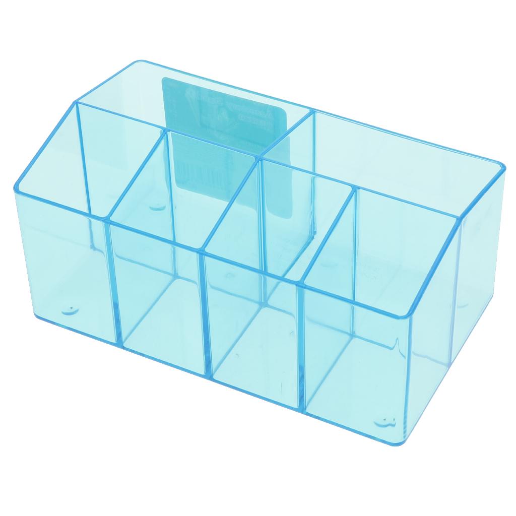 Plastic Cosmetic Organizer Makeup Case Jewelry Storage Holder Box Blue