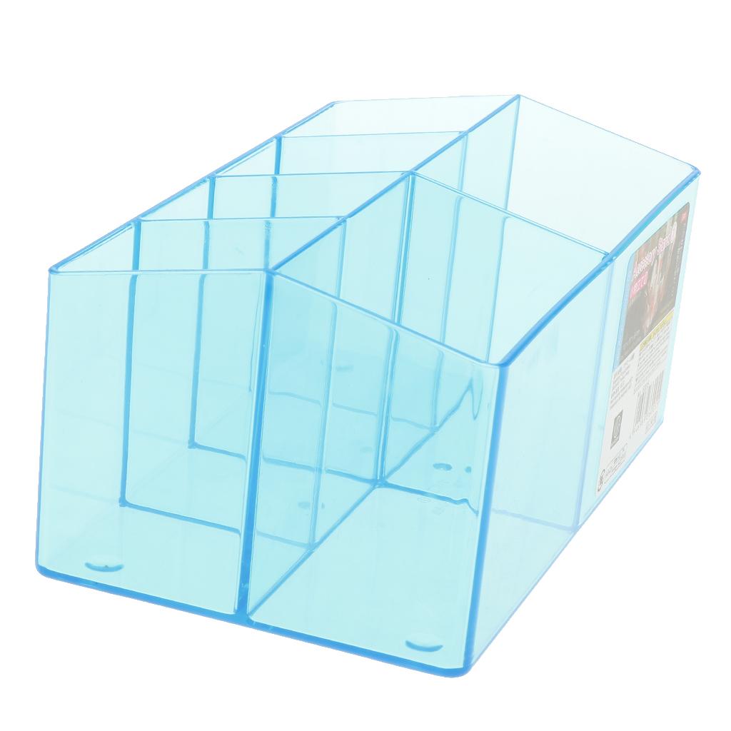 Plastic Cosmetic Organizer Makeup Case Jewelry Storage Holder Box Blue