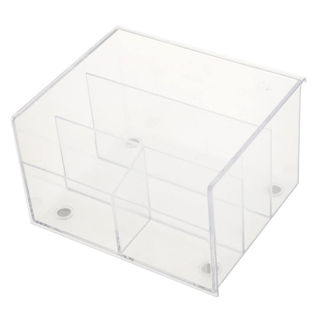 Clear Acrylic Desktop Storage Makeup Organizer 4-Compartment for Office/Home