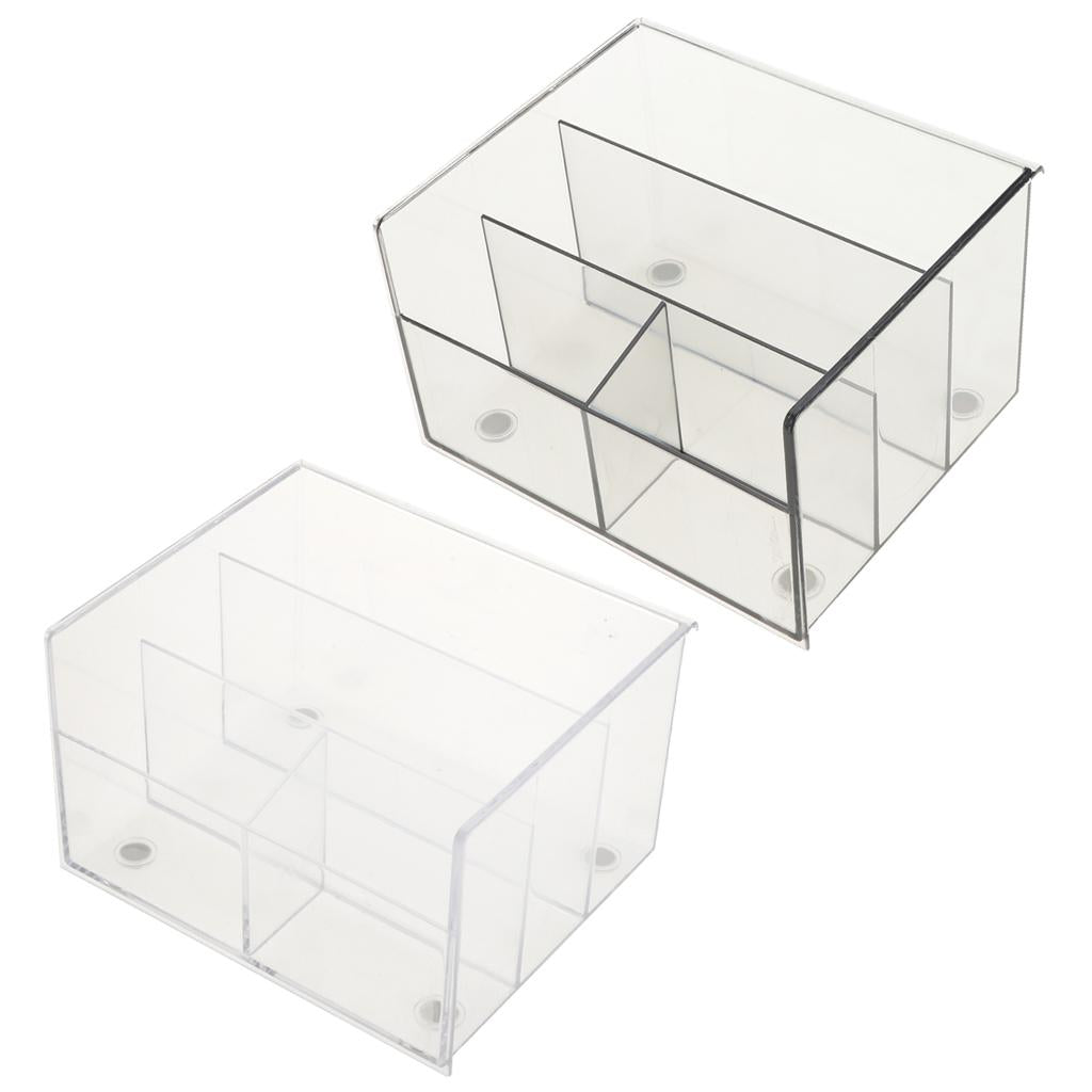 Clear Acrylic Desktop Storage Makeup Organizer 4-Compartment for Office/Home