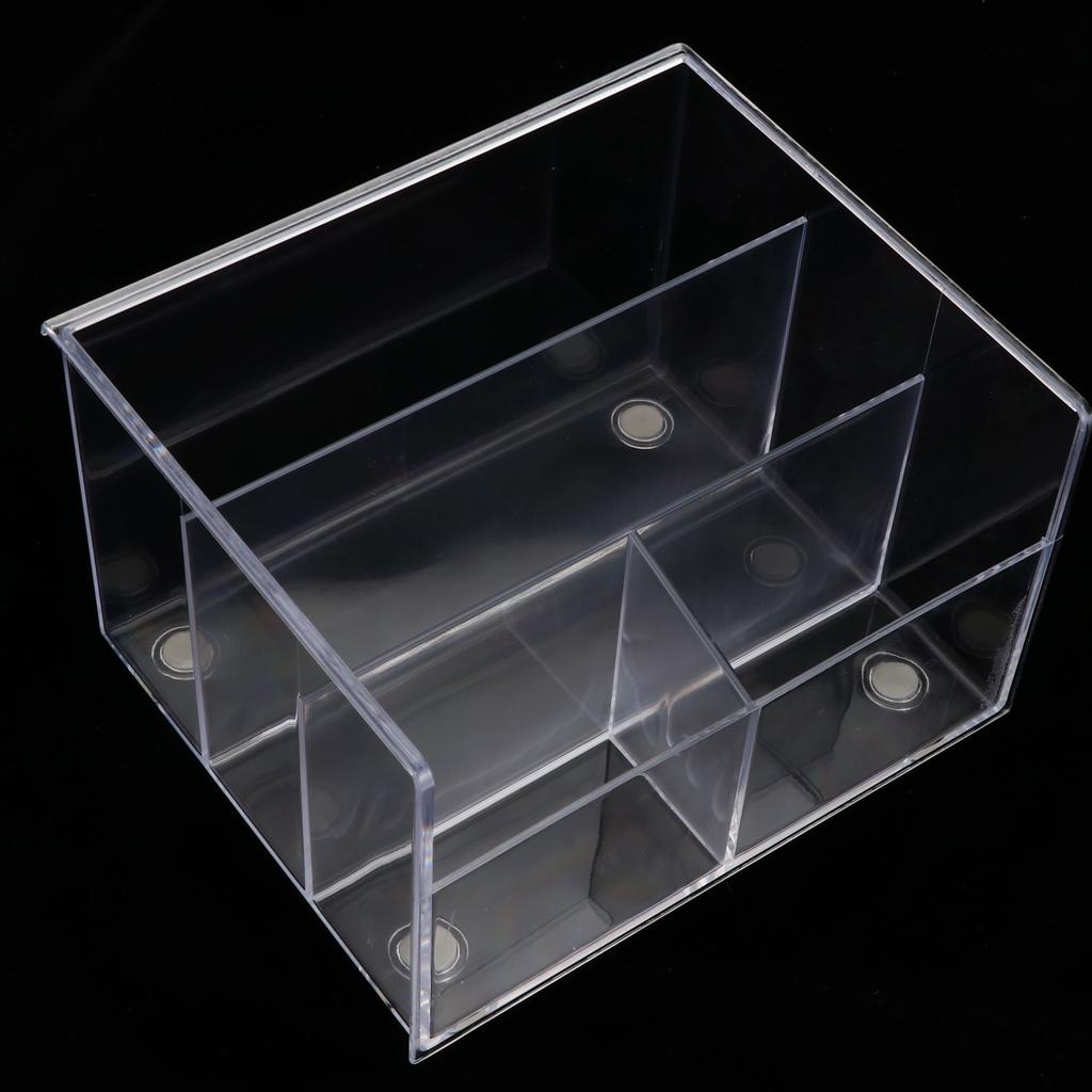 Clear Acrylic Desktop Storage Makeup Organizer 4-Compartment for Office/Home