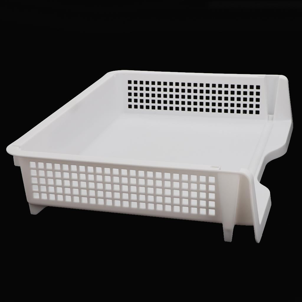 Acrylic Side Load Stackable Paper Tray Organizer Letter File Storage White