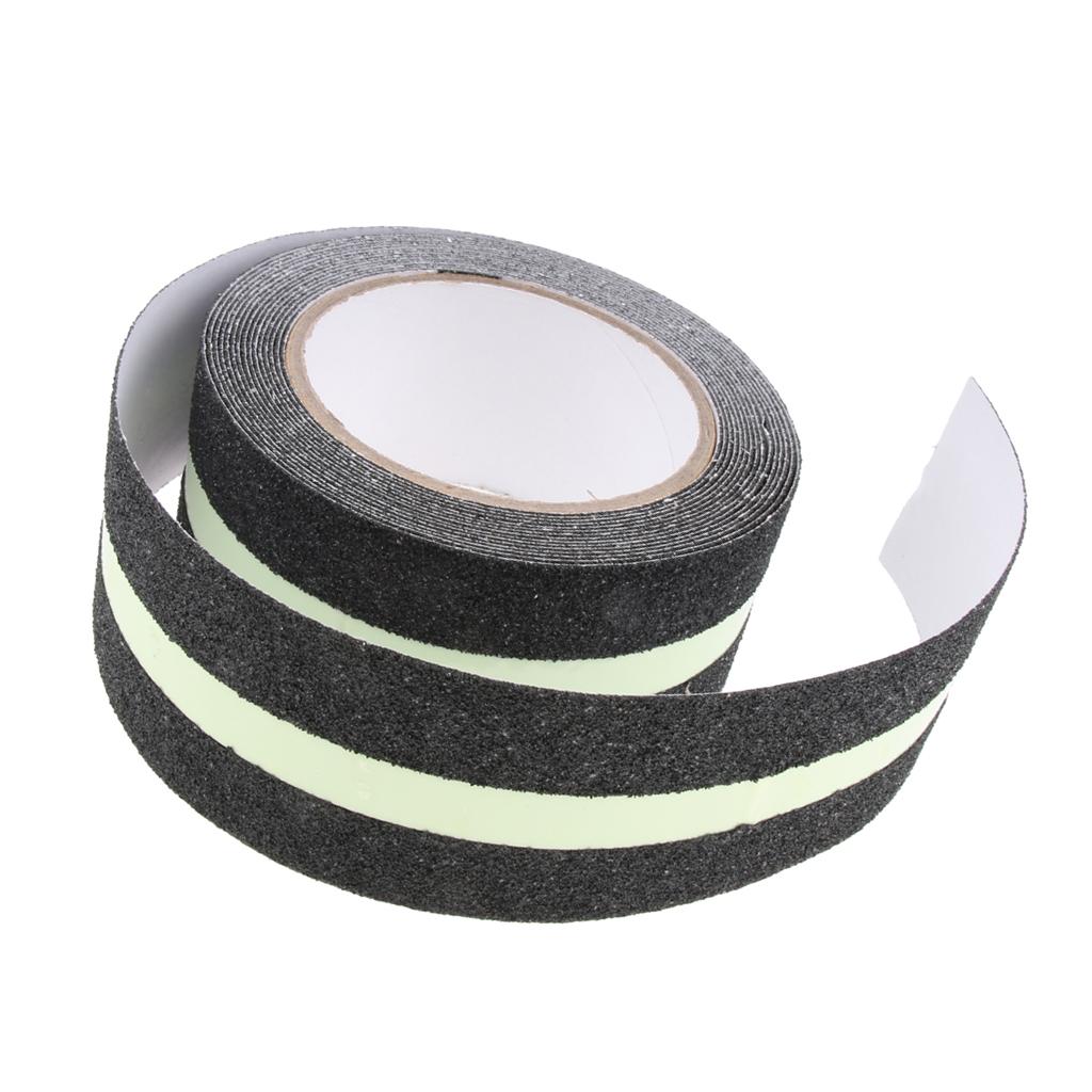 Abrasive Adhesive Tape Anti Slip Safety Tape Non Skid Stair Step Grip Boat Black with luminous