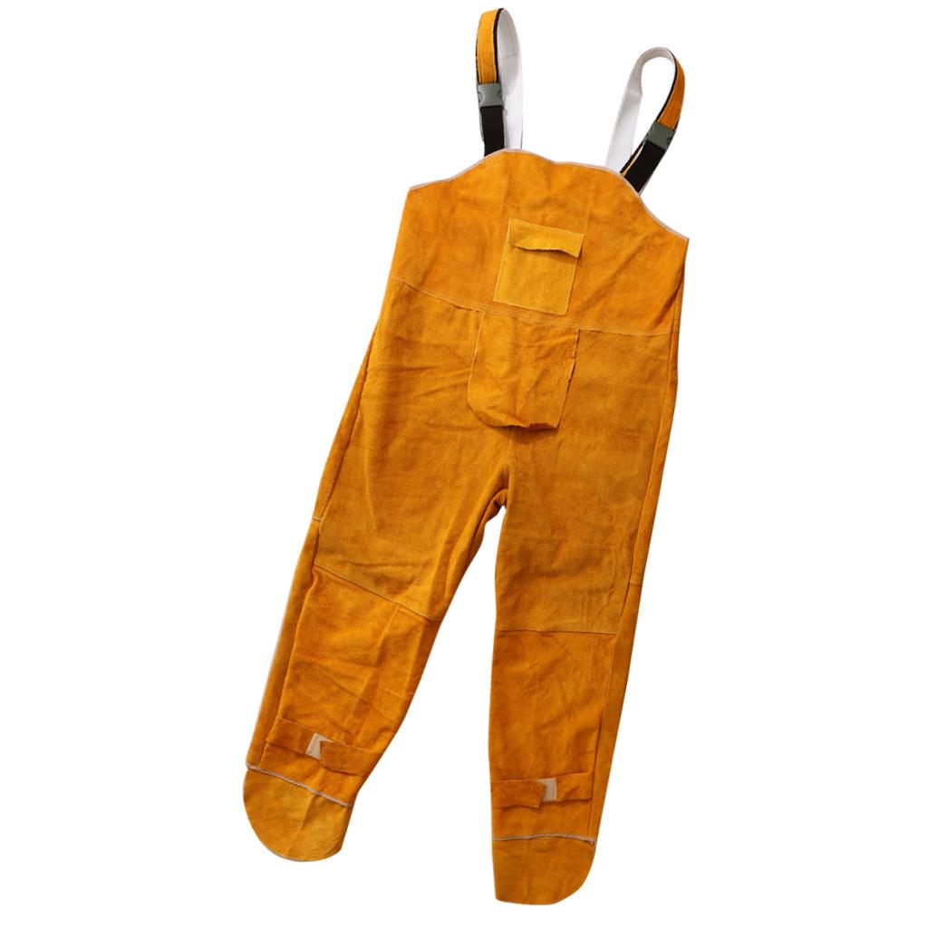 Cowhide Leather Welding Overalls for Men Heat-resistant Flame-resistnat L