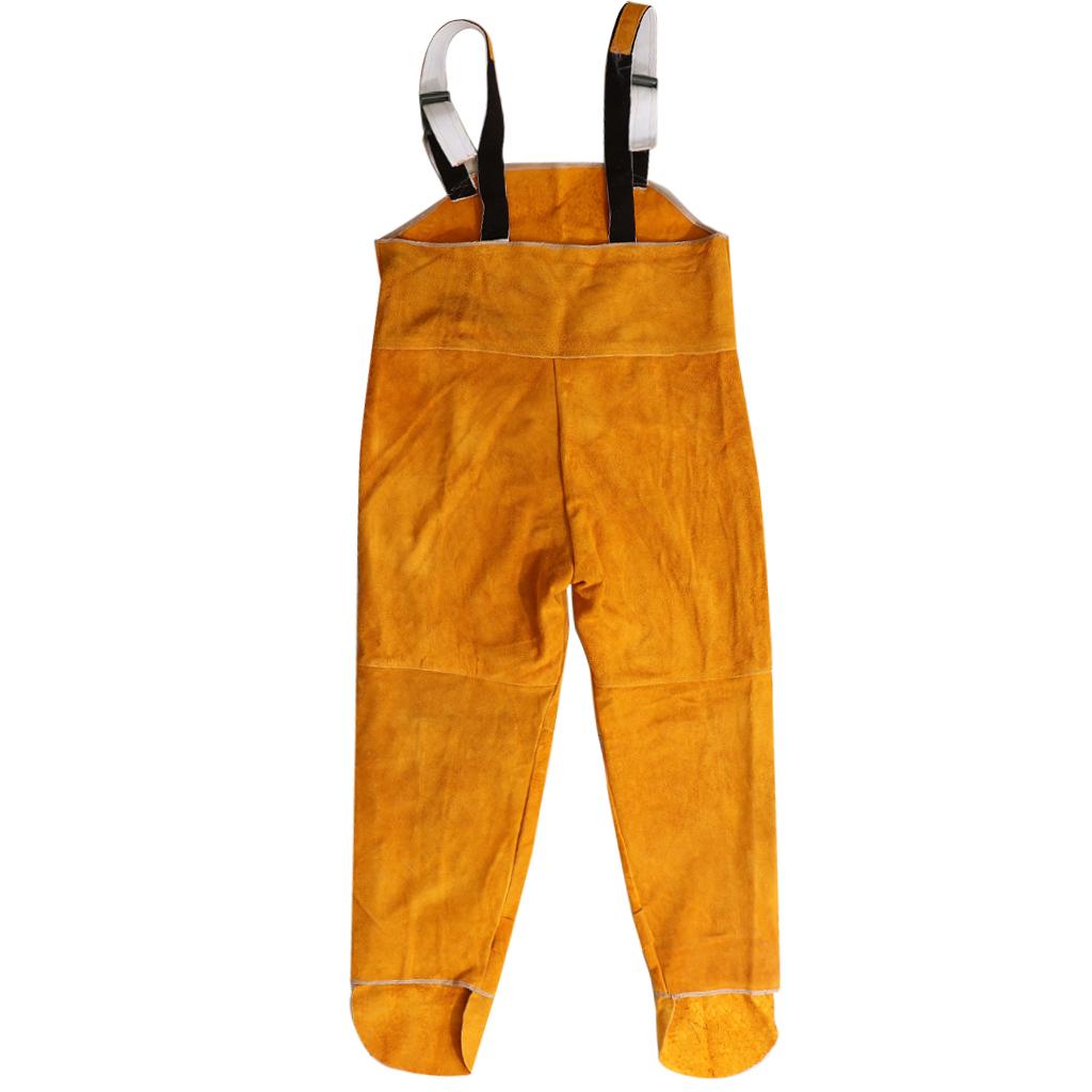Cowhide Leather Welding Overalls for Men Heat-resistant Flame-resistnat L