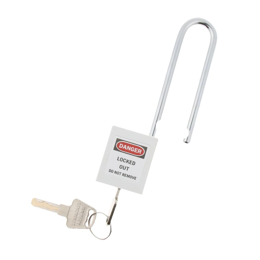 Safety Security Lockout Padlock Keyed Different, PA, Stainless Steel White