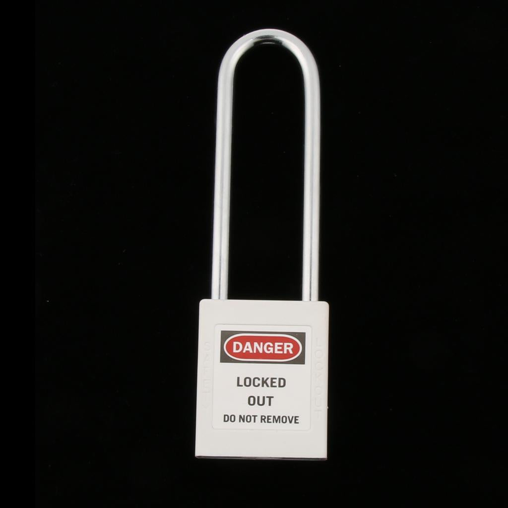 Safety Security Lockout Padlock Keyed Different, PA, Stainless Steel White