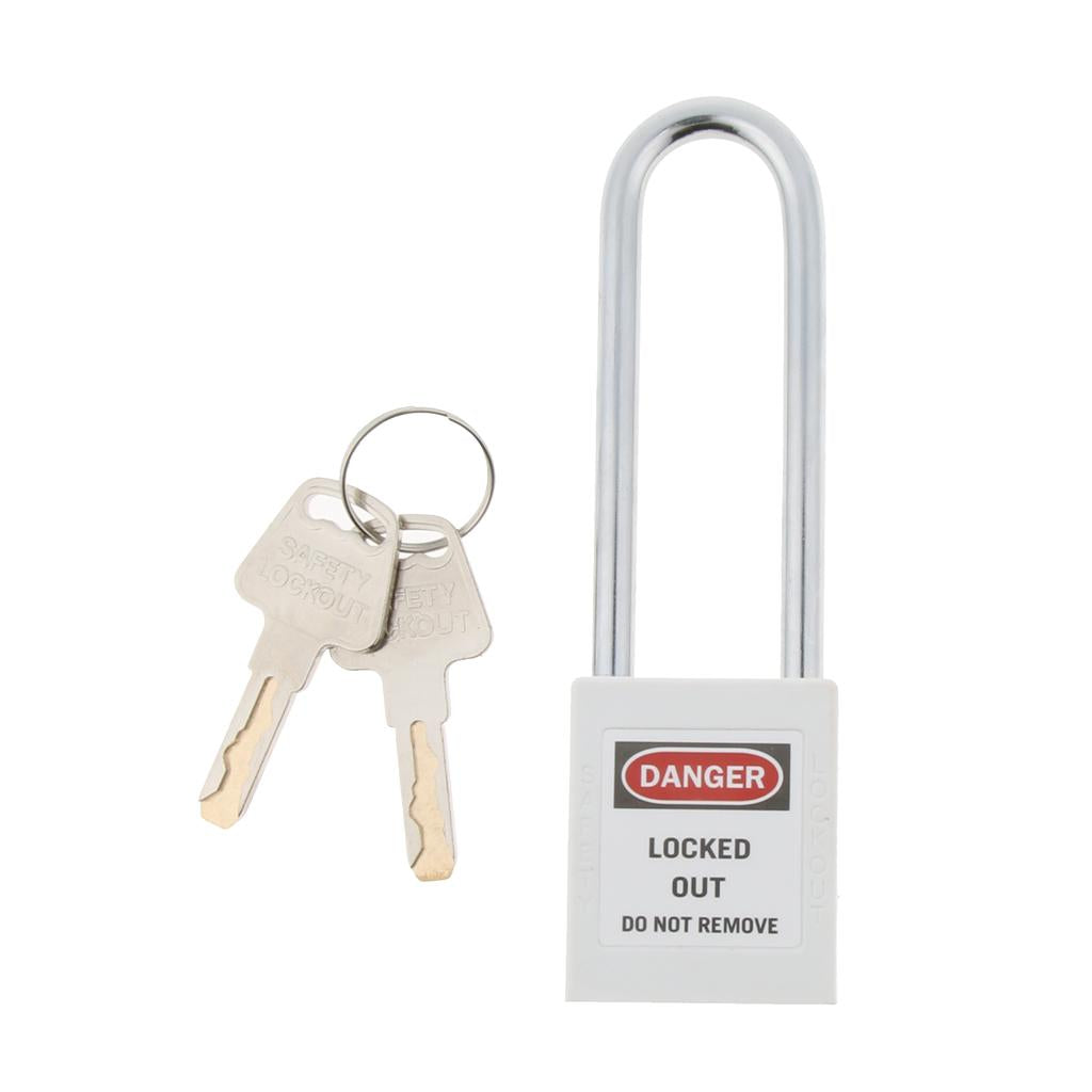 Safety Security Lockout Padlock Keyed Different, PA, Stainless Steel White