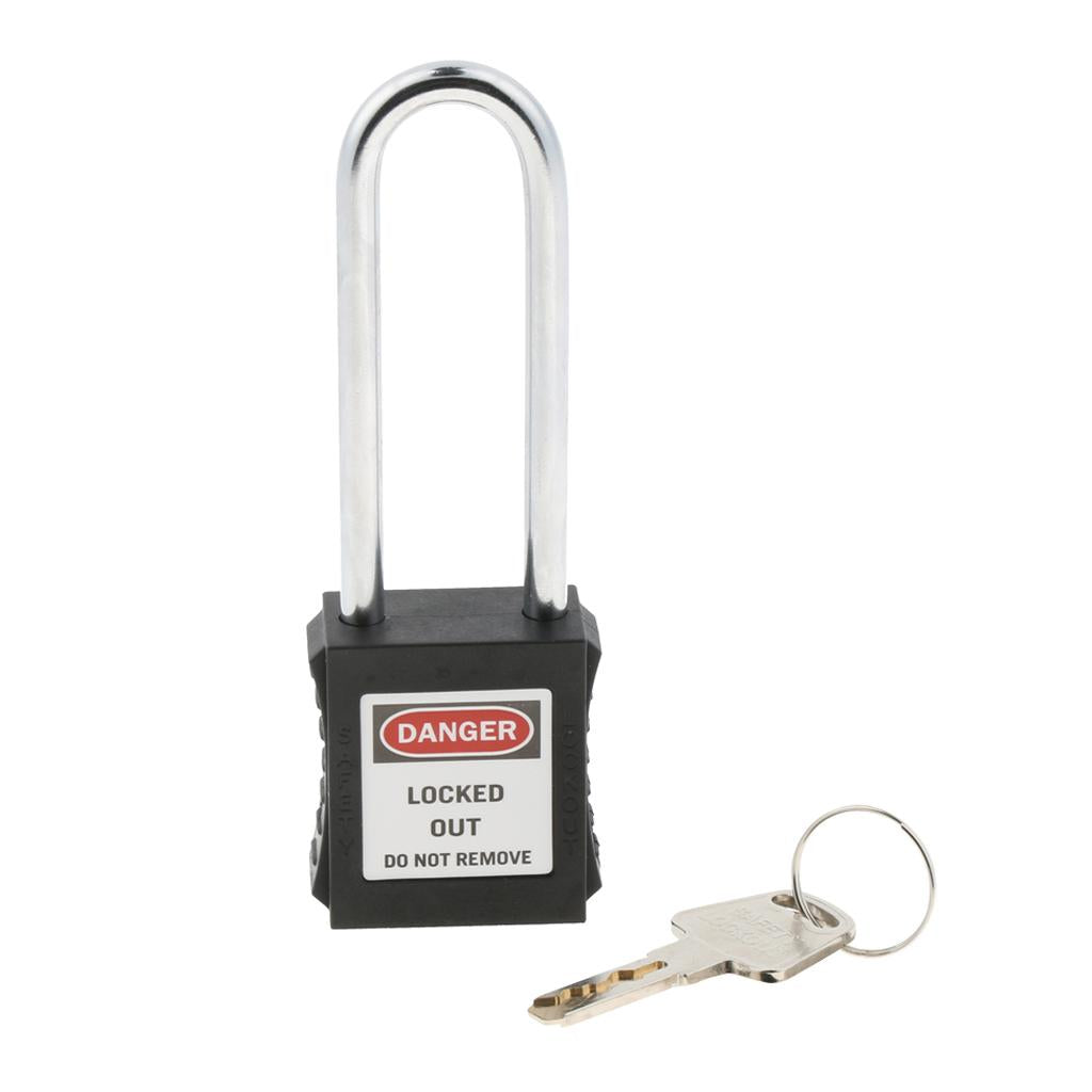 Safety Security Lockout Padlock Keyed Different, PA, Stainless Steel Black 2