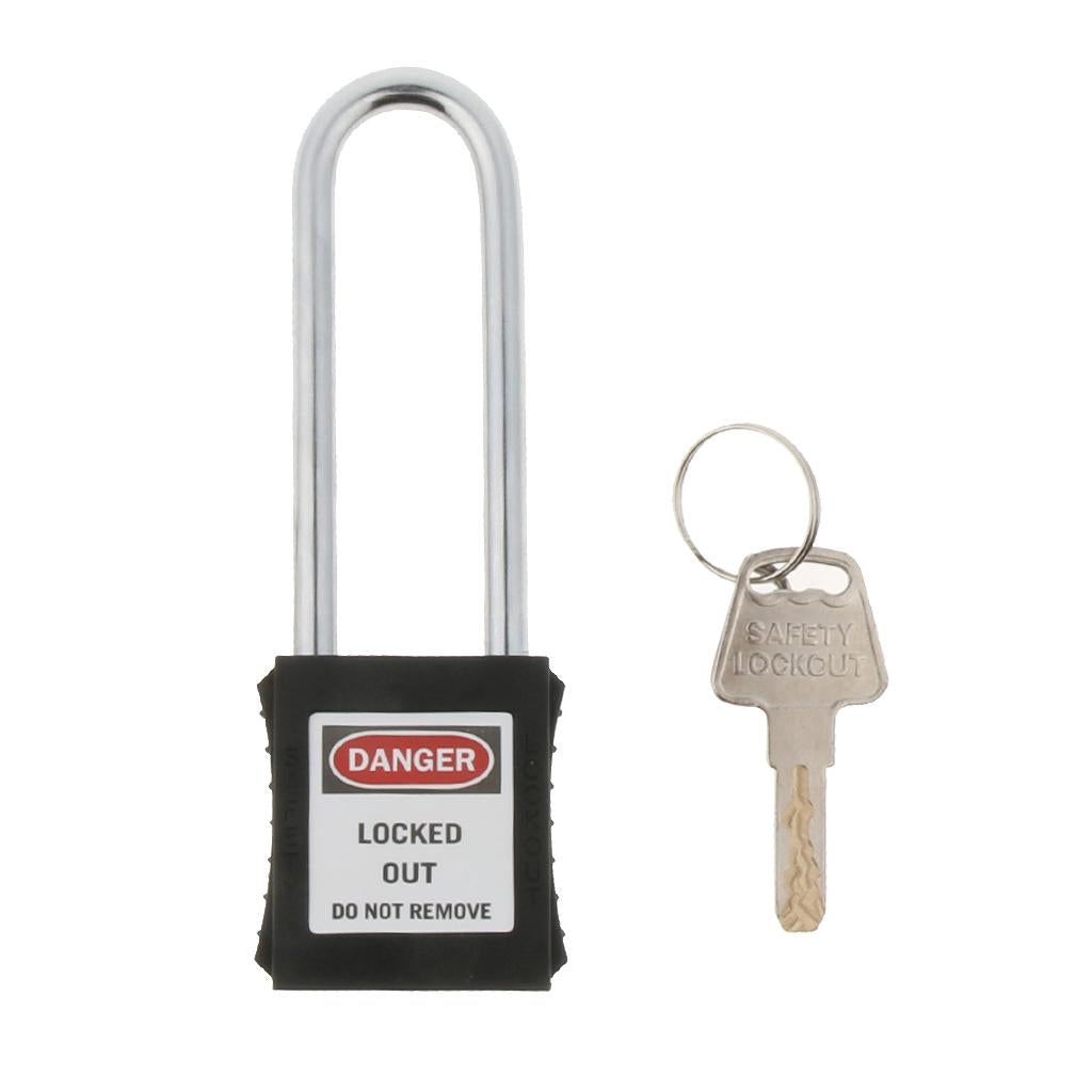 Safety Security Lockout Padlock Keyed Different, PA, Stainless Steel Black 2