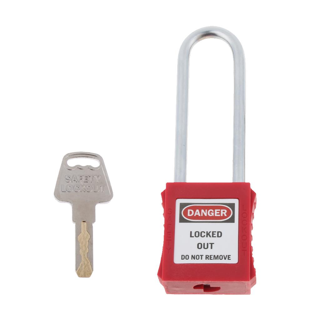 Safety Security Lockout Padlock Keyed Different, PA, Stainless Steel Red 2