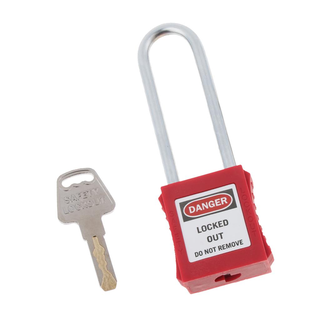 Safety Security Lockout Padlock Keyed Different, PA, Stainless Steel Red 2