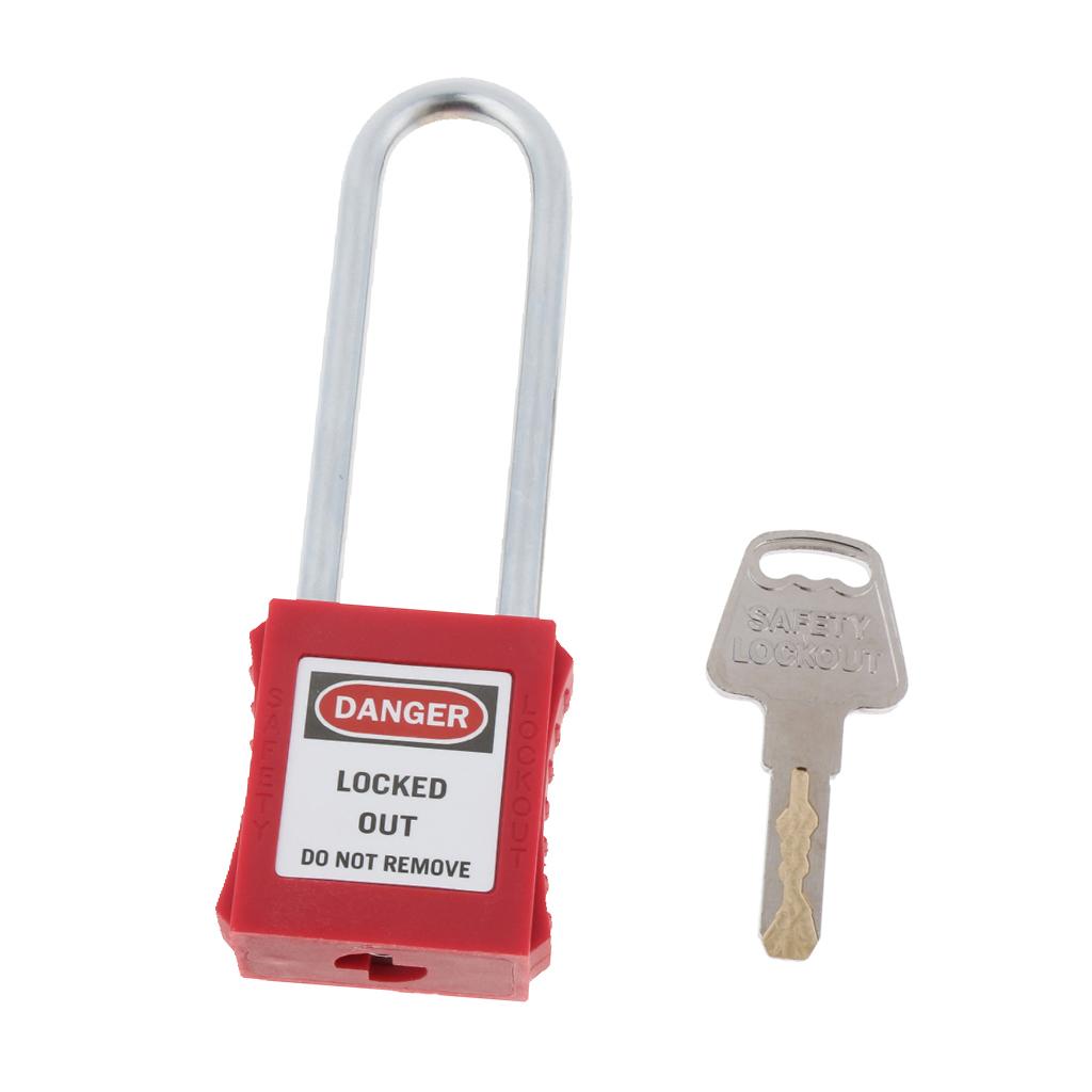 Safety Security Lockout Padlock Keyed Different, PA, Stainless Steel Red 2